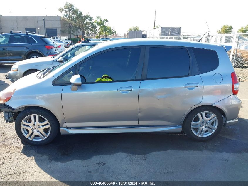 2008 Honda Fit Sport VIN: JHMGD38608S027291 Lot: 40485648