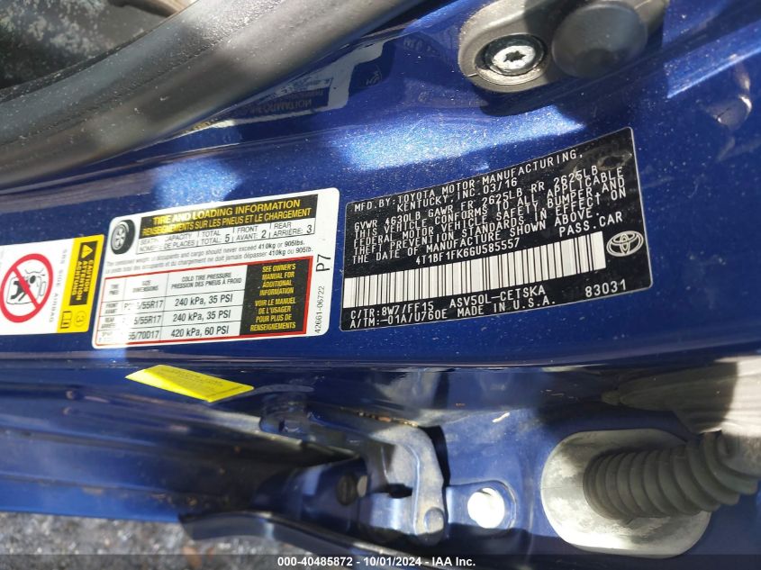 4T1BF1FK6GU585557 2016 Toyota Camry Se