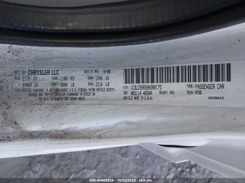 1C3LC55R28N280175 2008 Chrysler Sebring Touring