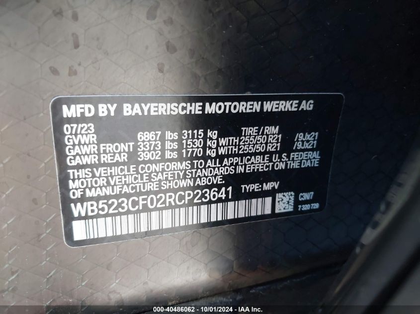 WB523CF02RCP23641 2024 BMW Ix xDrive50