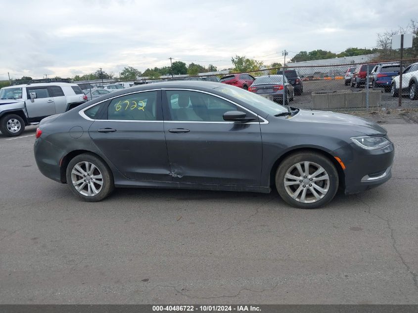 2015 Chrysler 200 Limited VIN: 1C3CCCAB0FN501931 Lot: 40486722