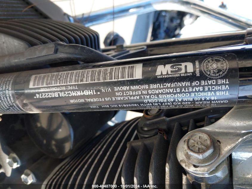 2020 Harley-Davidson Fltrx VIN: 1HD1KHC29LB622274 Lot: 40487000