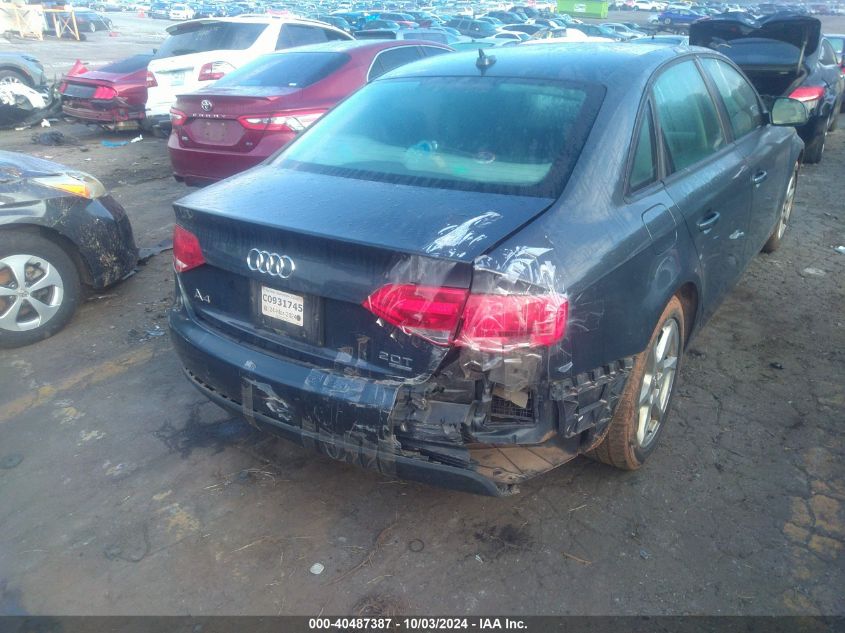 2009 Audi A4 2.0T Premium VIN: WAULF78KX9N034258 Lot: 40487387