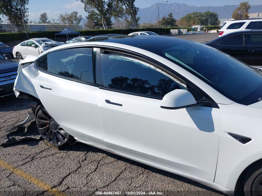 2022 Tesla Model 3 Performance Dual Motor All-Wheel Drive VIN: 5YJ3E1EC4NF179188 Lot: 40487457