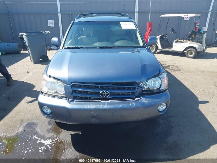 2003 Toyota Highlander Limited V6 VIN: JTEGF21A330121346 Lot: 40487663