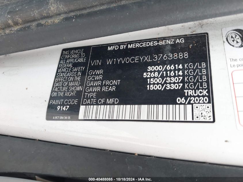 2020 MERCEDES-BENZ METRIS - W1YV0CEYXL3763888