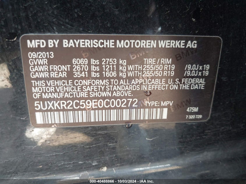 5UXKR2C59E0C00272 2014 BMW X5 Sdrive35I
