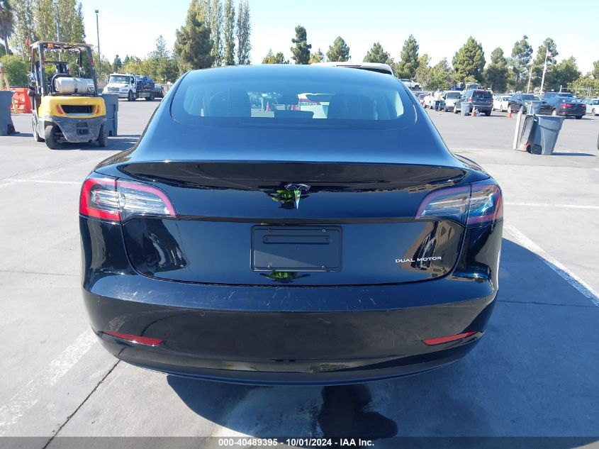 2022 Tesla Model 3 Long Range Dual Motor All-Wheel Drive VIN: 5YJ3E1EB4NF189789 Lot: 40489395