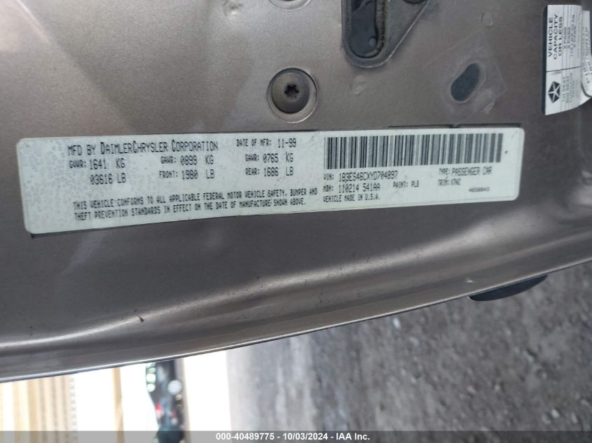 1B3ES46CXYD704897 2000 Dodge Neon Highline