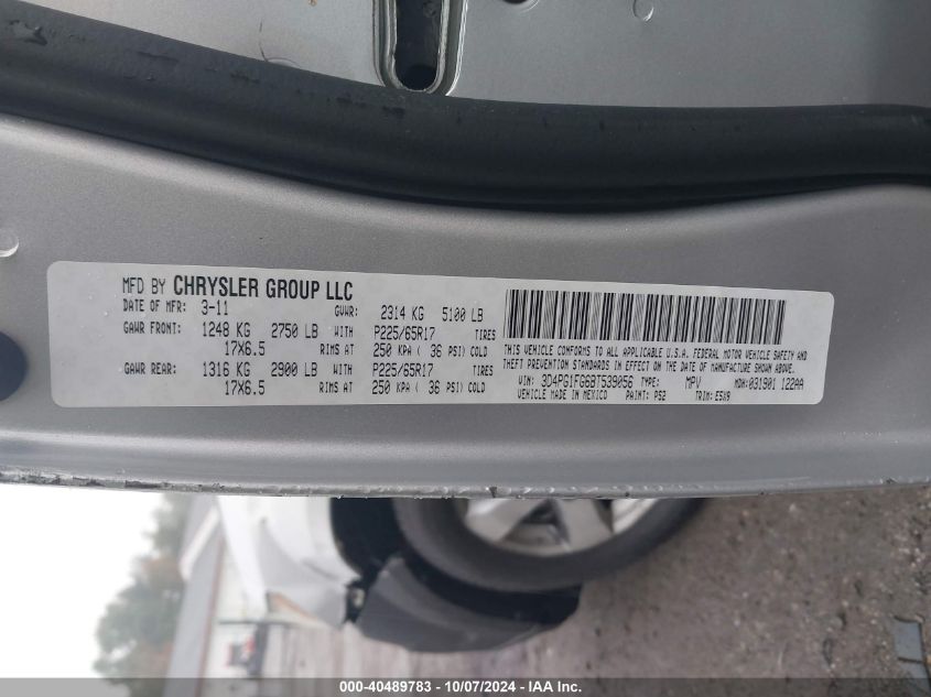 3D4PG1FG6BT539056 2011 Dodge Journey Mainstreet