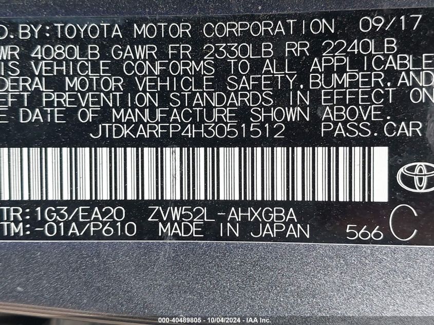 JTDKARFP4H3051512 2017 Toyota Prius Prime Premium