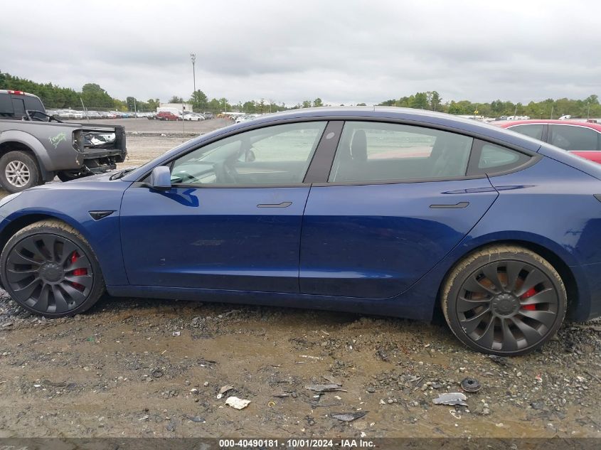 2023 Tesla Model 3 Performance Dual Motor All-Wheel Drive VIN: 5YJ3E1EC2PF628046 Lot: 40490181