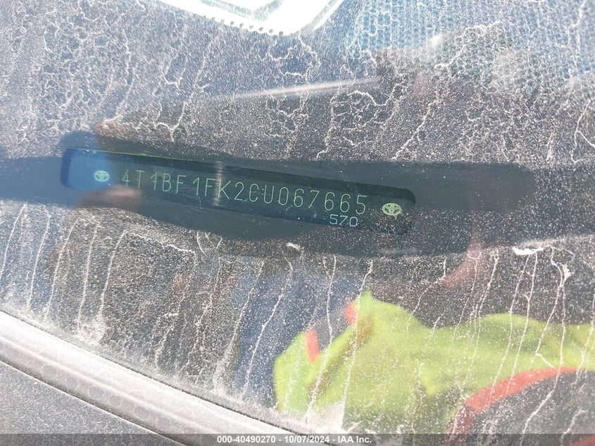 4T1BF1FK2CU067665 2012 Toyota Camry Le