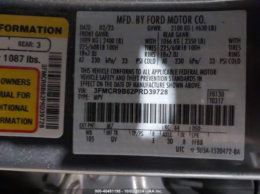 3FMCR9B62PRD39728 2023 Ford Bronco Sport Big Bend