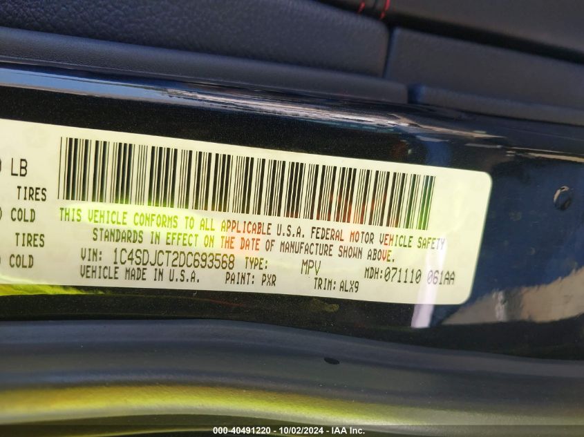 1C4SDJCT2DC693568 2013 Dodge Durango R/T