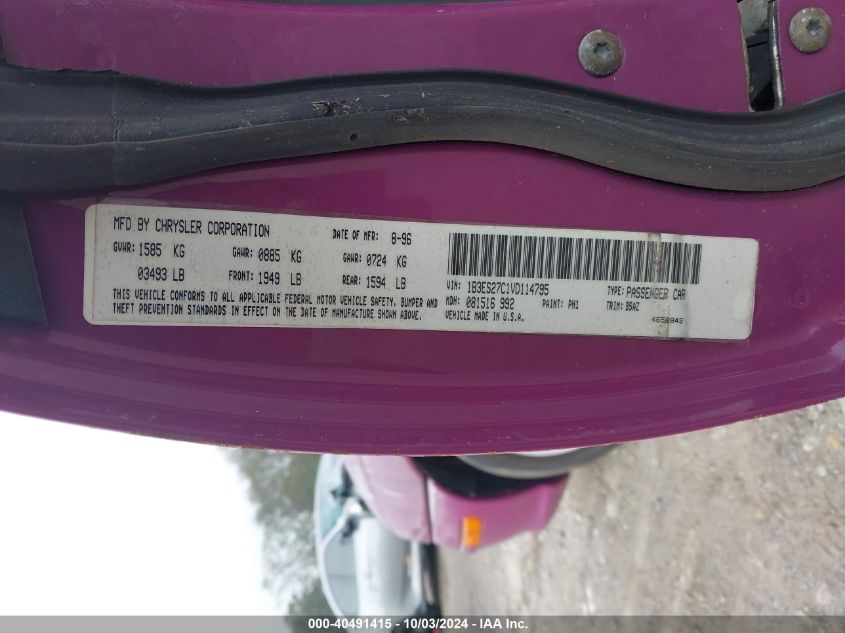 1B3ES27C1VD114795 1997 Dodge Neon Base Competition