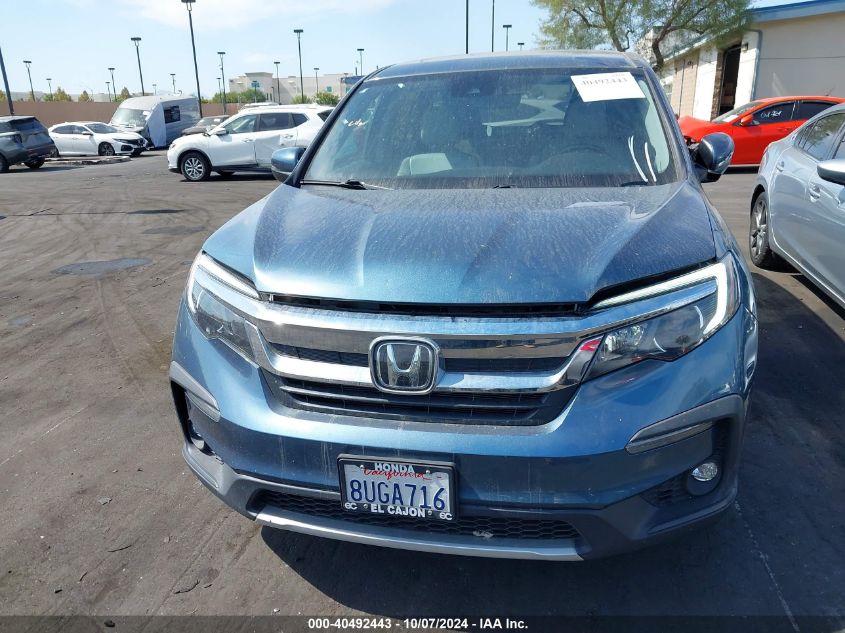 2021 Honda Pilot 2Wd Ex-L VIN: 5FNYF5H5XMB007544 Lot: 40492443