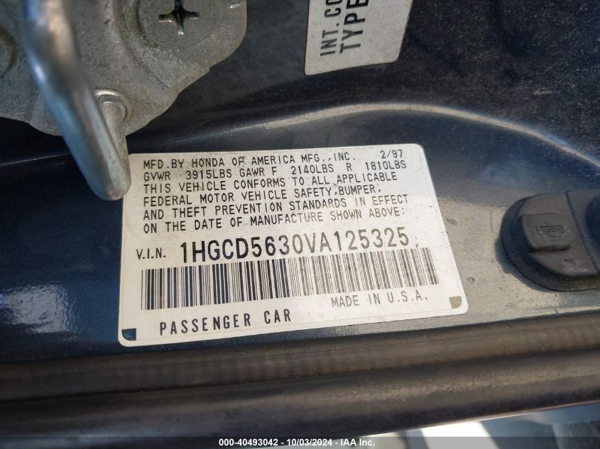 1HGCD5630VA125325 1997 Honda Accord Lx