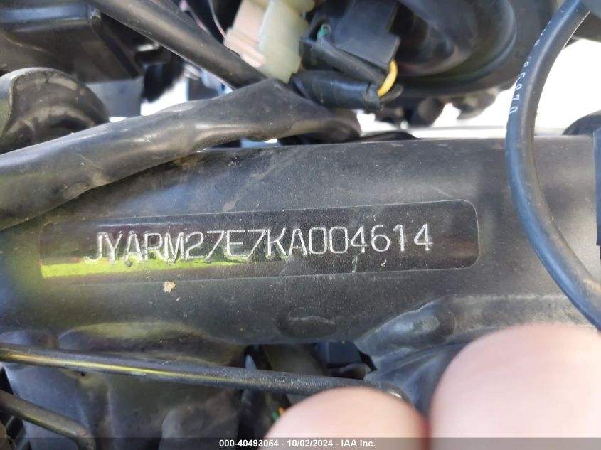 JYARM27E7KA004614 2019 Yamaha Mt07