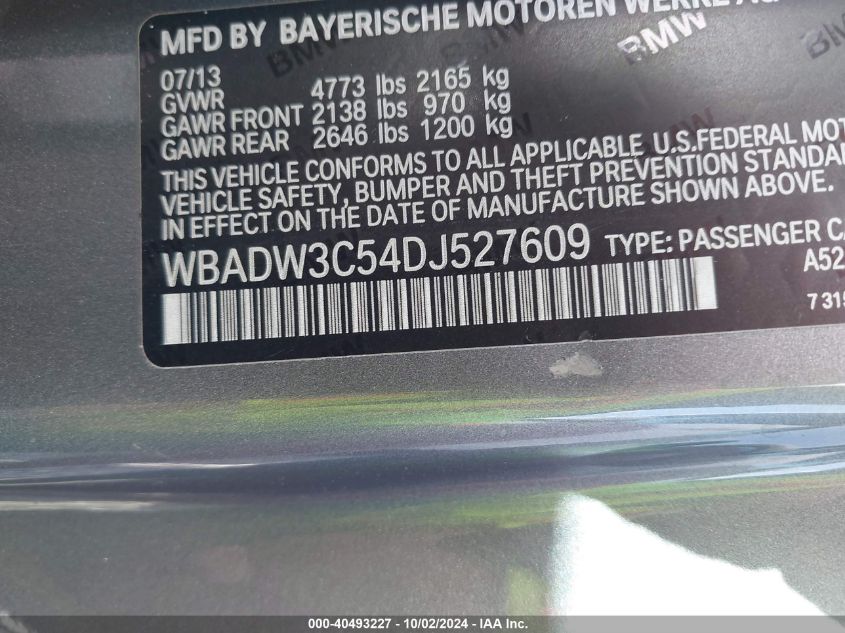 WBADW3C54DJ527609 2013 BMW 328I