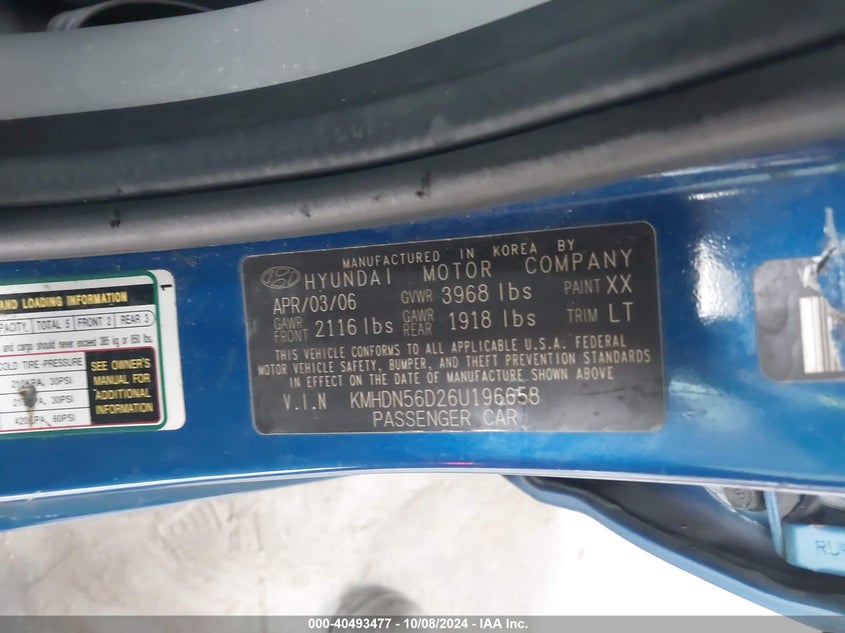 KMHDN56D26U196658 2006 Hyundai Elantra Gls/Gt
