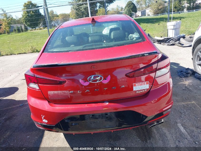 2019 Hyundai Elantra Sport VIN: KMHD04LB0KU870845 Lot: 40493930