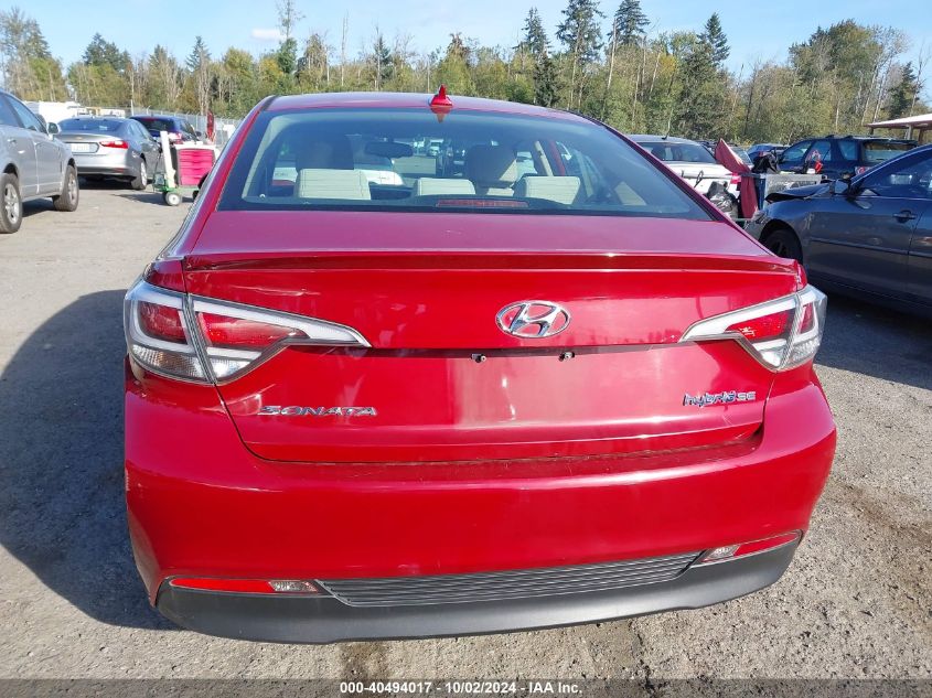 2016 Hyundai Sonata Hybrid Se VIN: KMHE24L10GA012239 Lot: 40494017