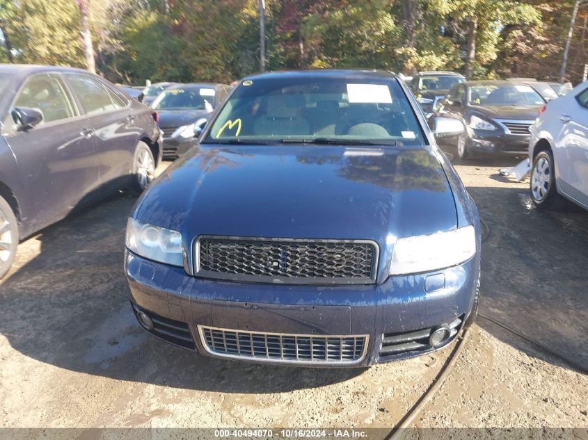 2004 Audi S4 4.2 VIN: WAUPL68E54A286885 Lot: 40494070