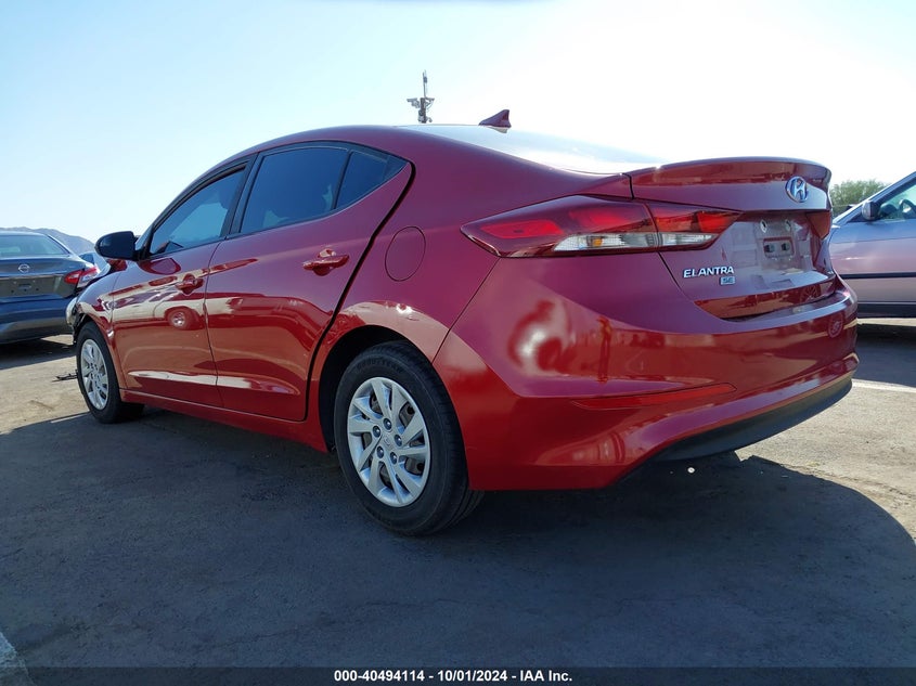 2017 HYUNDAI ELANTRA VIN: KMHD74LF2HU112013