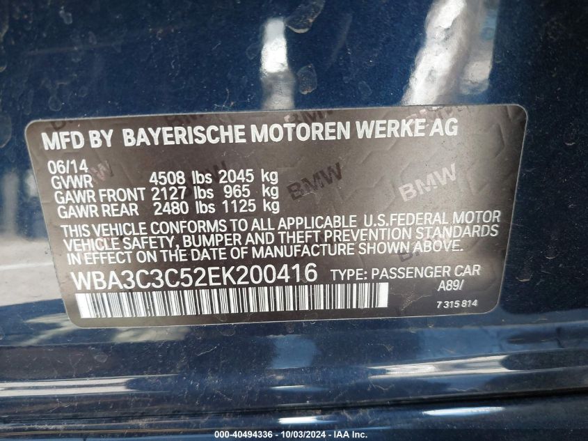 WBA3C3C52EK200416 2014 BMW 320I xDrive