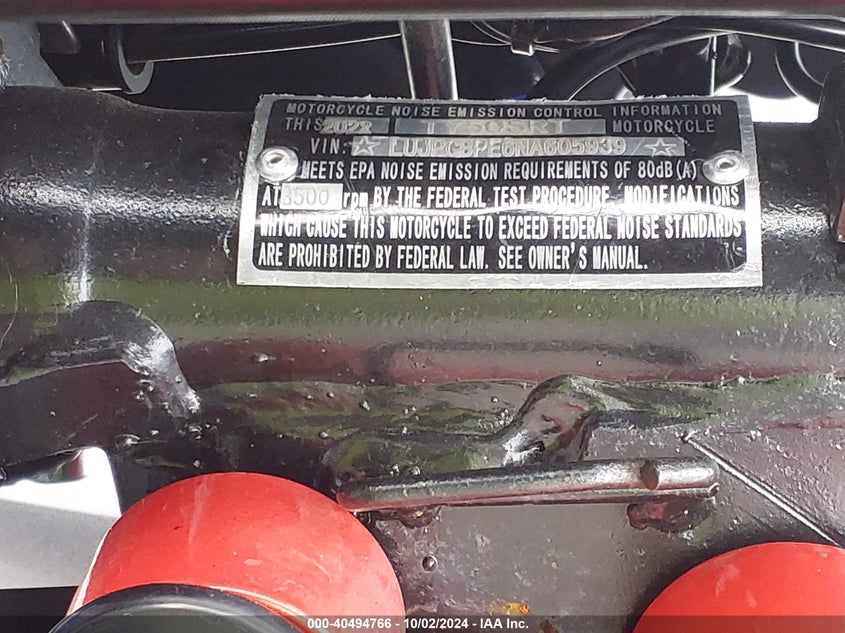 VIN: LUJPCBPE6NA605939 2022 ZHEJIANG MOPED