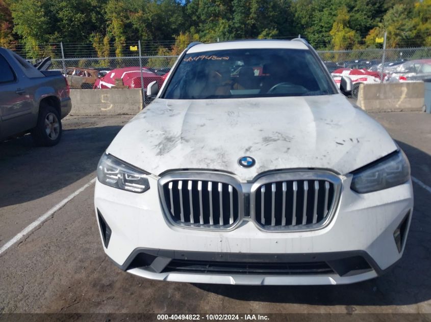 2022 BMW X3 xDrive30I VIN: 5UX53DP08N9M87198 Lot: 40494822