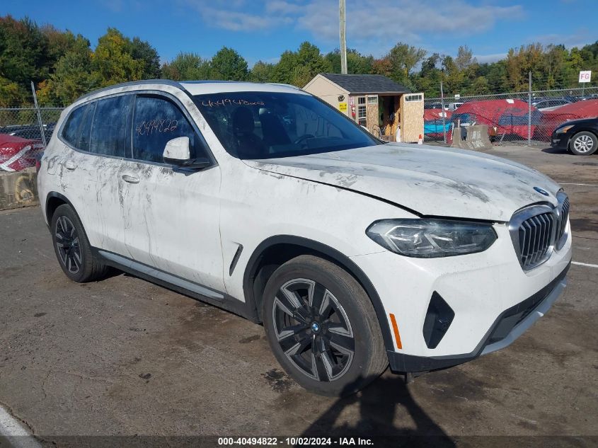 2022 BMW X3  (VIN: 5UX53DP08N9M87198)