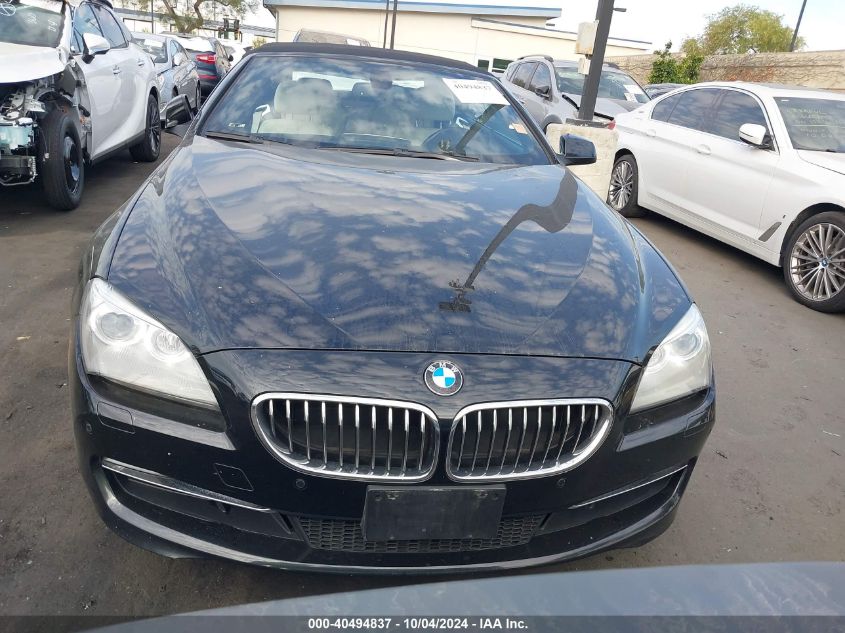 2012 BMW 640 I VIN: WBALW7C58CC618792 Lot: 40494837