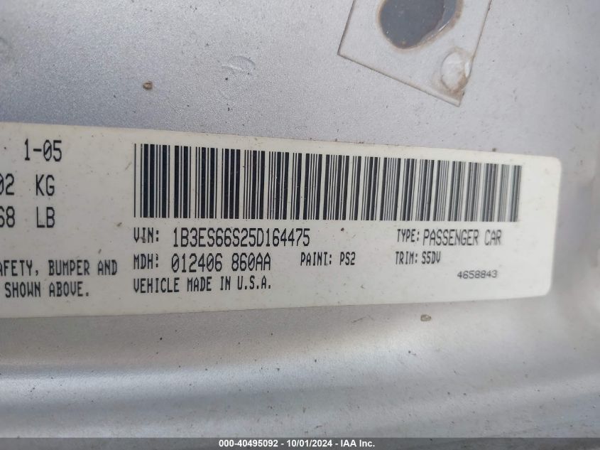 1B3ES66S25D164475 2005 Dodge Srt4