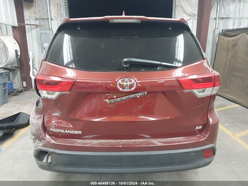 2017 Toyota Highlander Se VIN: 5TDKZRFH9HS522425 Lot: 40495138