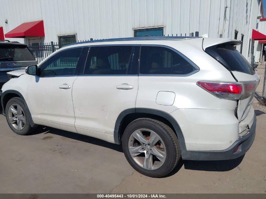 2015 Toyota Highlander Limited V6 VIN: 5TDYKRFH2FS106034 Lot: 40495443