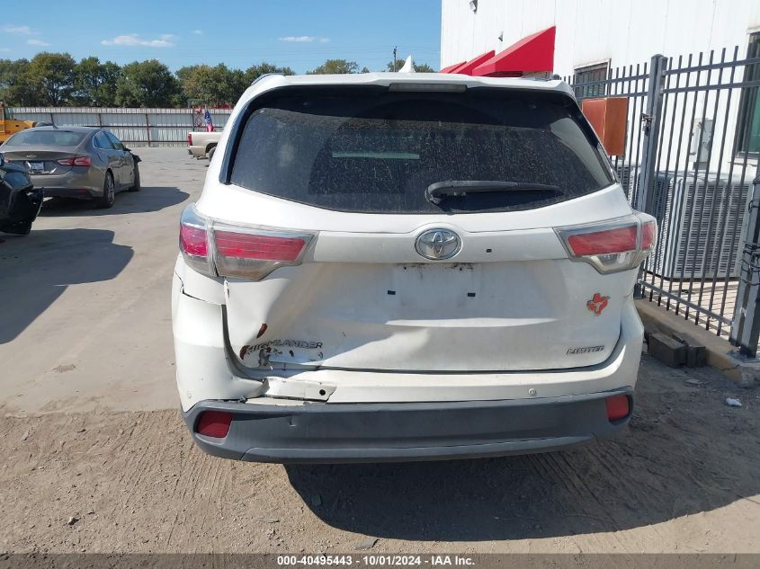 2015 Toyota Highlander Limited V6 VIN: 5TDYKRFH2FS106034 Lot: 40495443