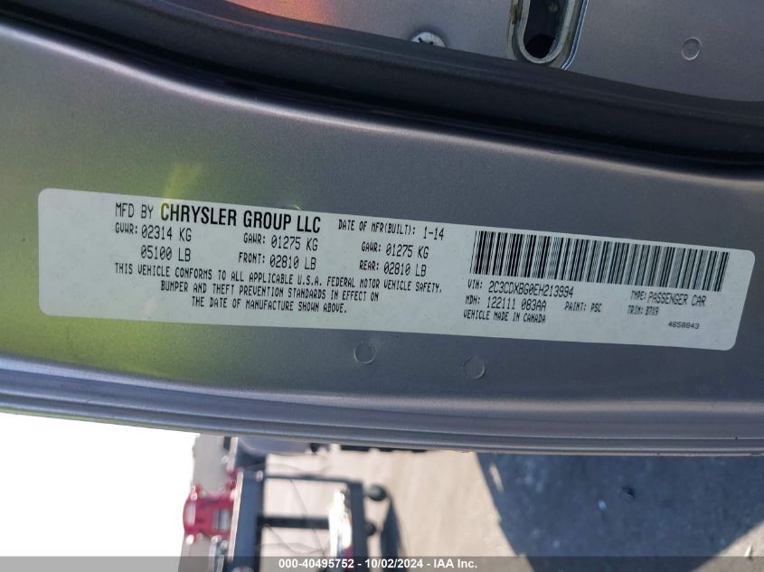 2C3CDXBG0EH213994 2014 Dodge Charger Se