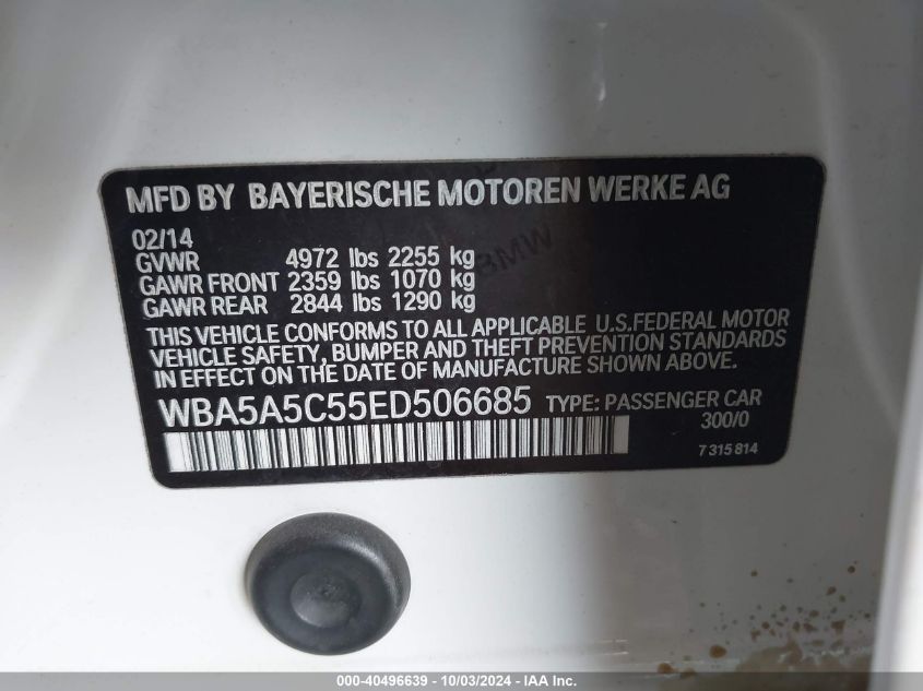 WBA5A5C55ED506685 2014 BMW 528I