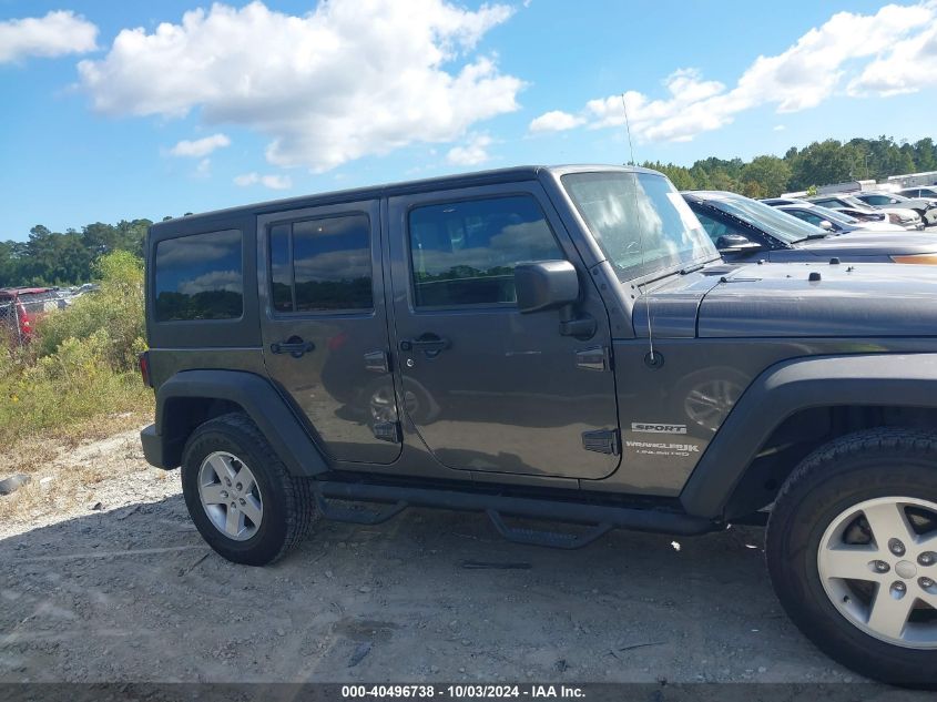 2018 Jeep Wrangler Jk Unlimited Sport S 4X4 VIN: 1C4BJWDG6JL828960 Lot: 40496738