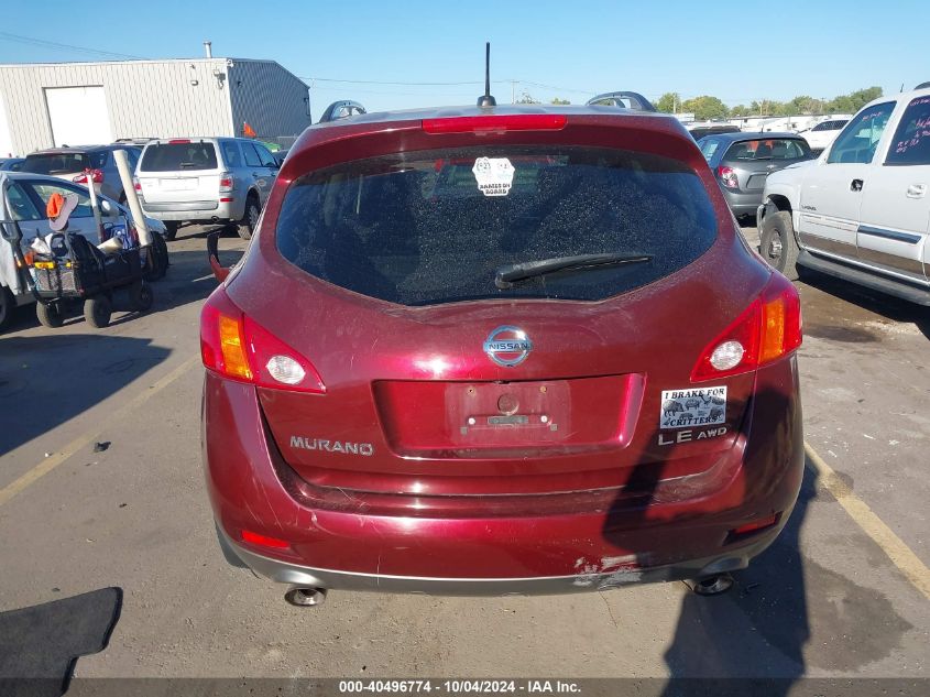 2009 Nissan Murano Le VIN: JN8AZ18W79W208867 Lot: 40496774