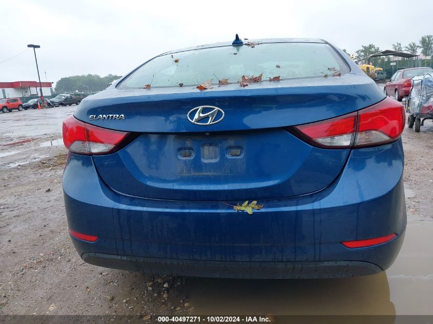 2016 Hyundai Elantra Se VIN: KMHDH4AE9GU556995 Lot: 40497271