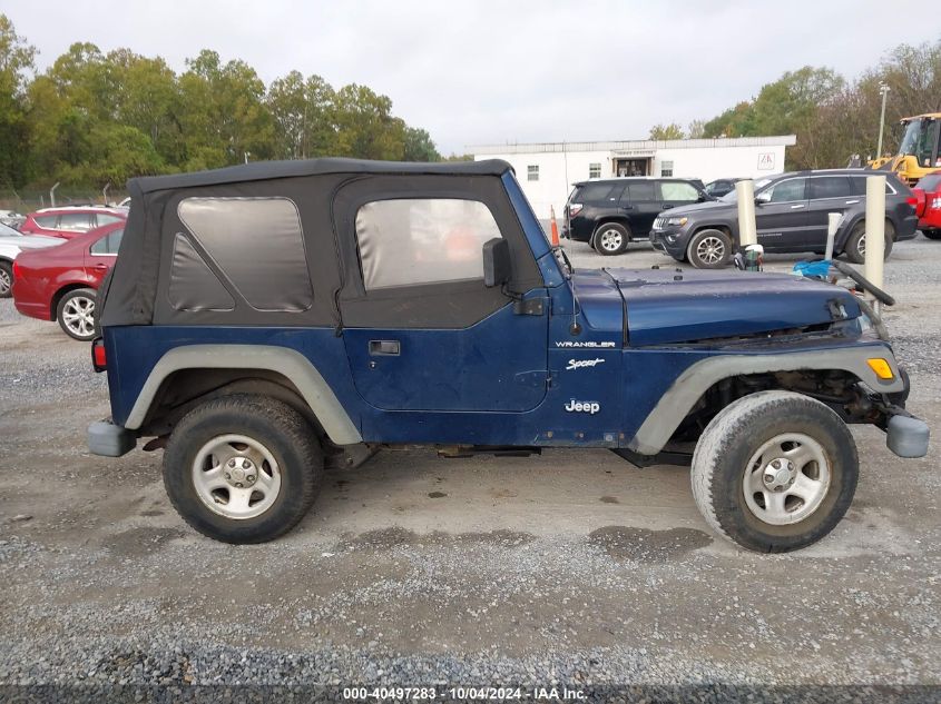 2002 Jeep Wrangler Sport VIN: 1J4FA49SX2P753767 Lot: 40497283