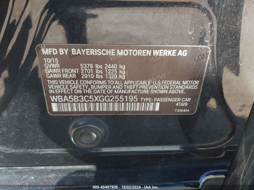 WBA5B3C5XGG255195 2016 BMW 535I xDrive