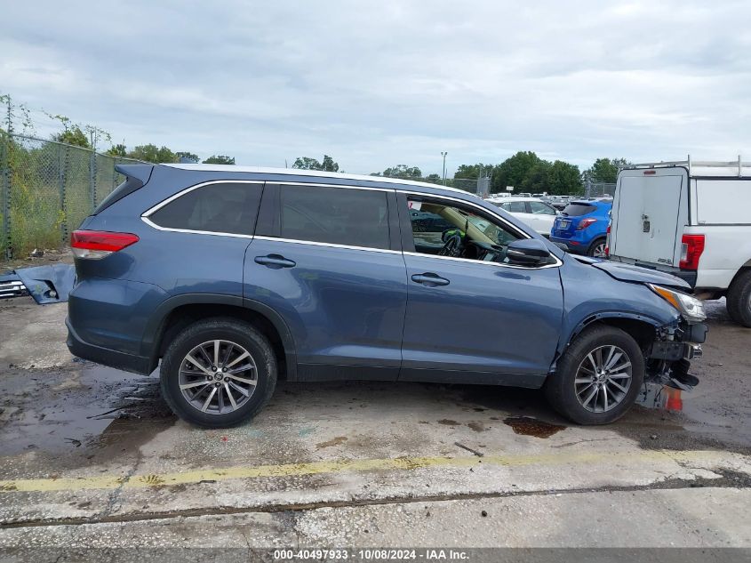 5TDKZRFH2KS304821 2019 Toyota Highlander Se/Xle