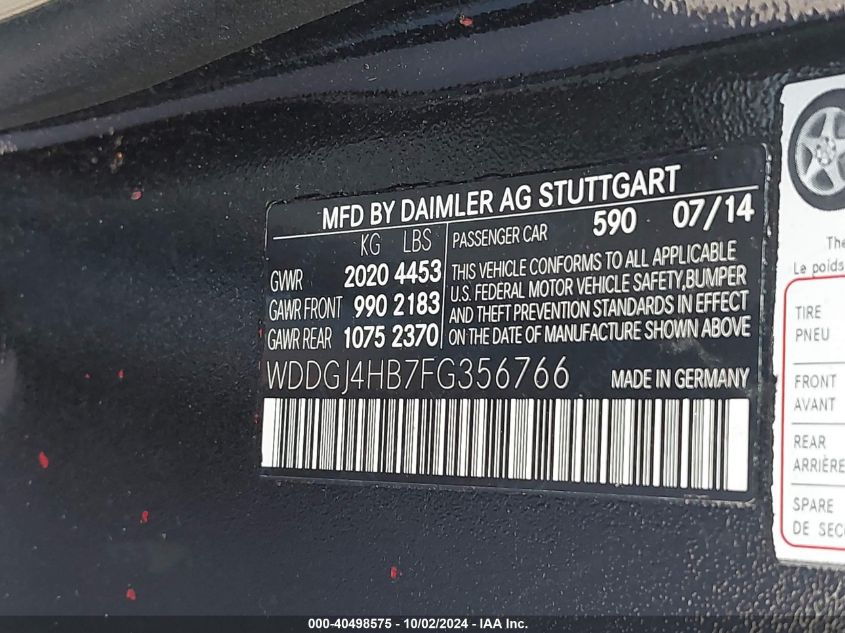 WDDGJ4HB7FG356766 2015 Mercedes-Benz C 250