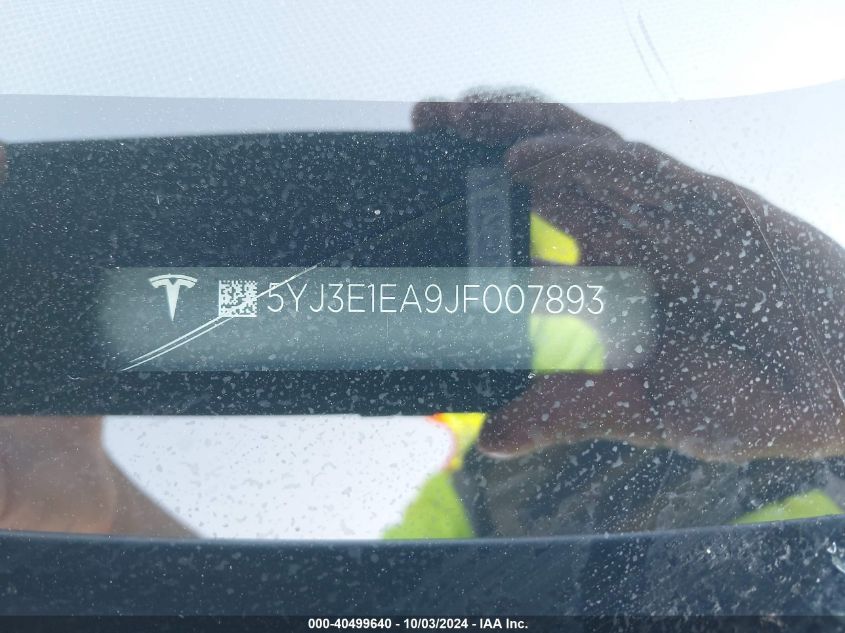 5YJ3E1EA9JF007893 2018 Tesla Model 3 Long Range/Mid Range