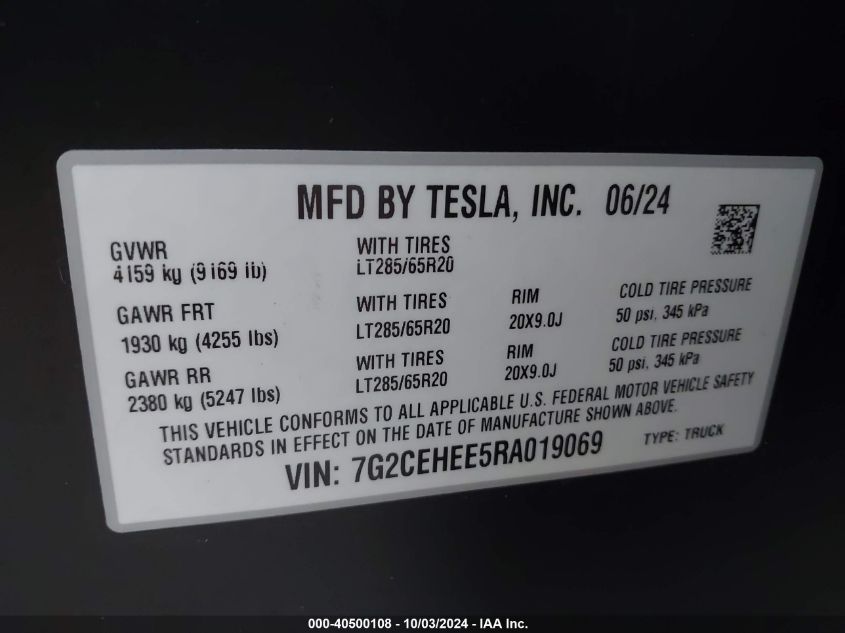 7G2CEHEE5RA019069 Tesla Cybertruck  9