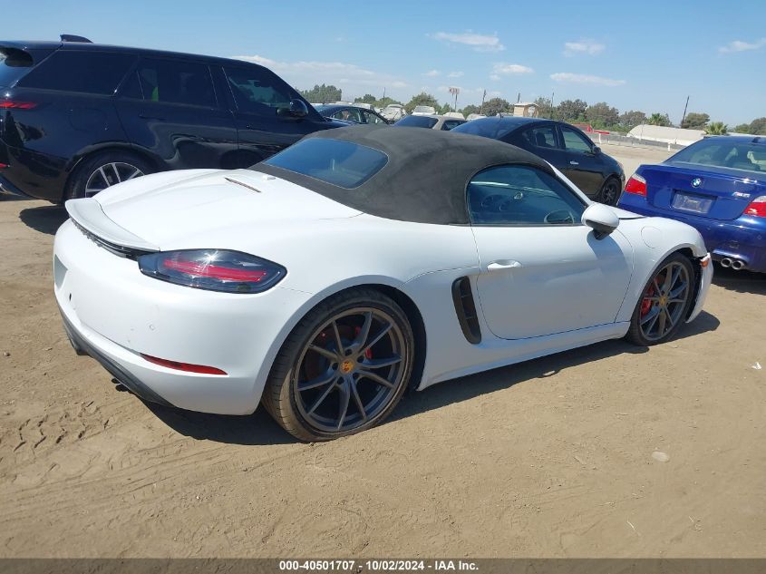 Vin: wp0cb2a81ks228734, lot: 40990409, porsche 718 boxster s 20194